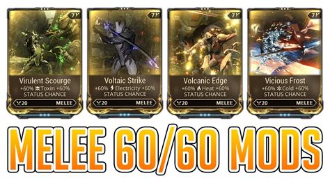 warframe melee status mods.